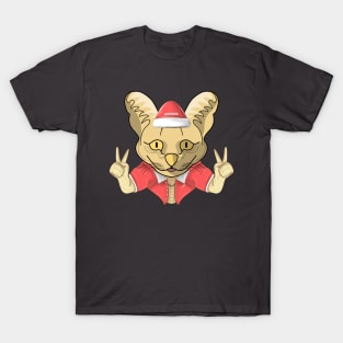 santa serval cat T-Shirt